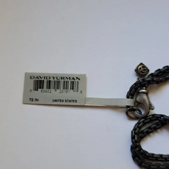 David Yurman Silver Small Black Box Chain - Picture 3 of 4